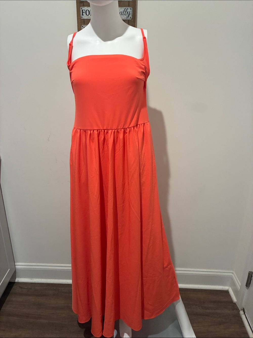 HALARA Strappy Maxi Dress in Coral